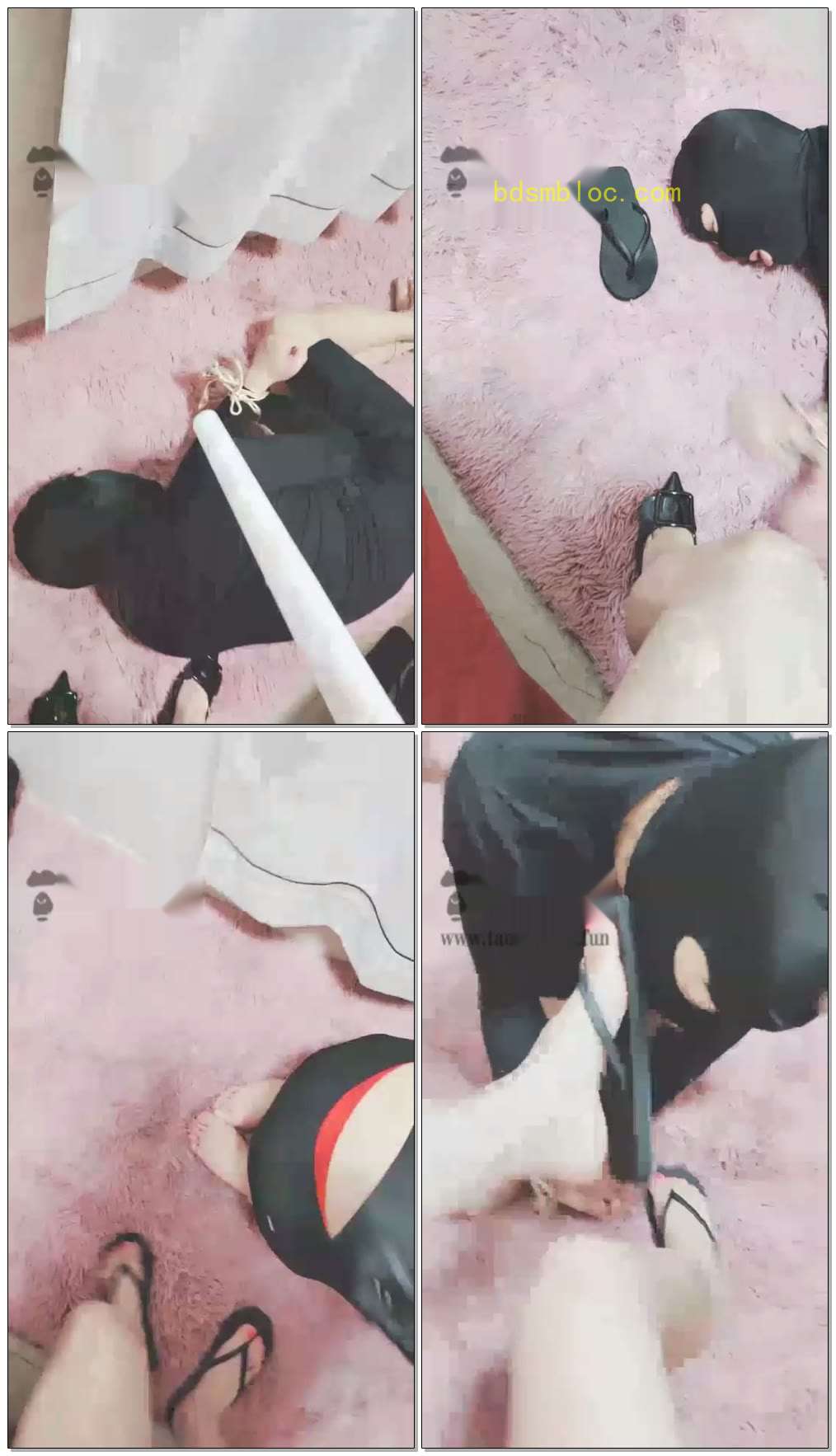 【灵竹】奴隶被主人爆发，鞭子，棍子，人字拖打，被爆发的很惨