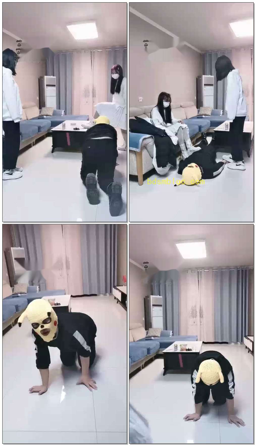 【与精神小妹的那些事】被三个素人小妹暴打，羞辱