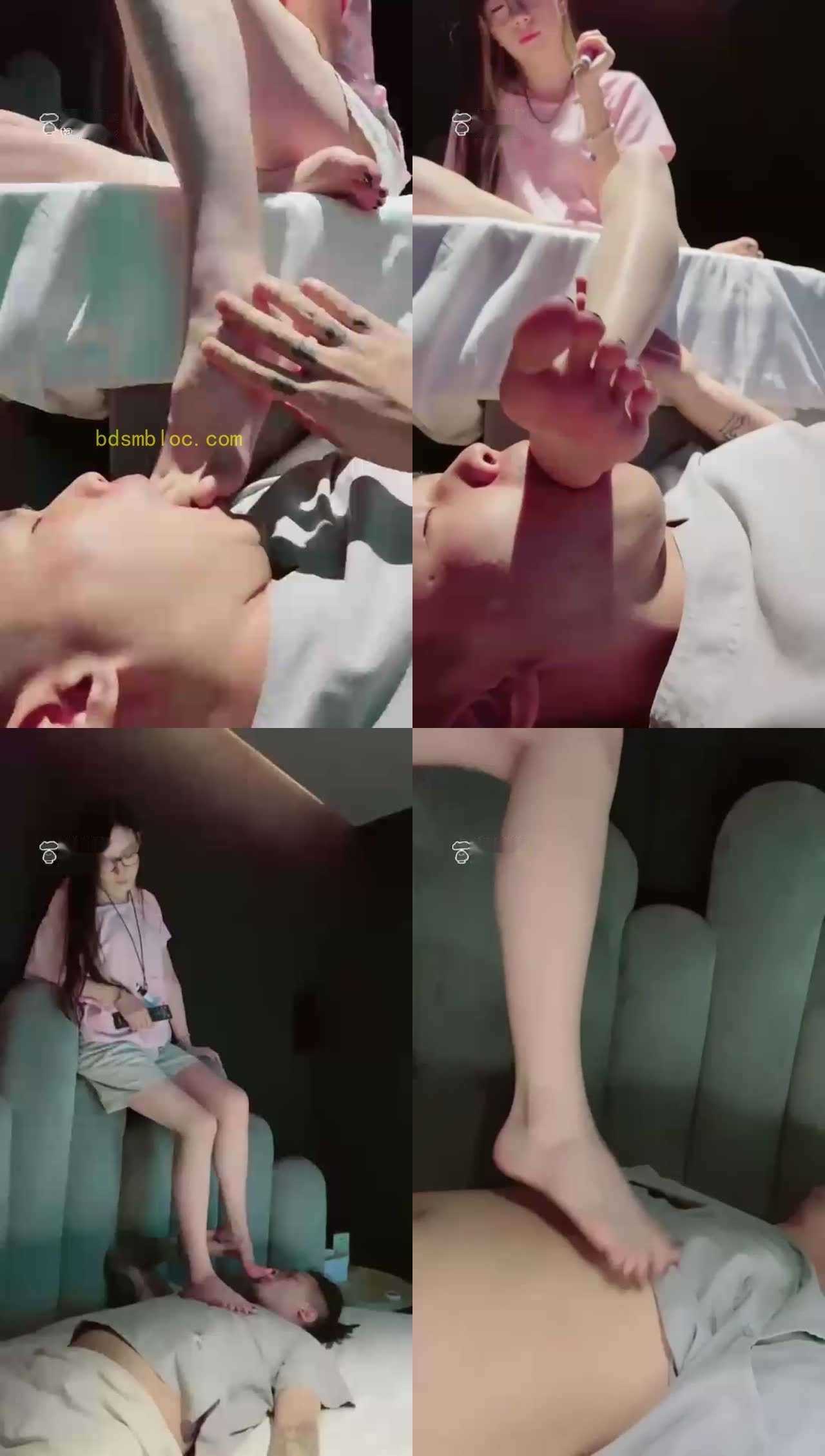 【木骨S】温泉私人影院调狗，深喉，踩踏，脚耳光
