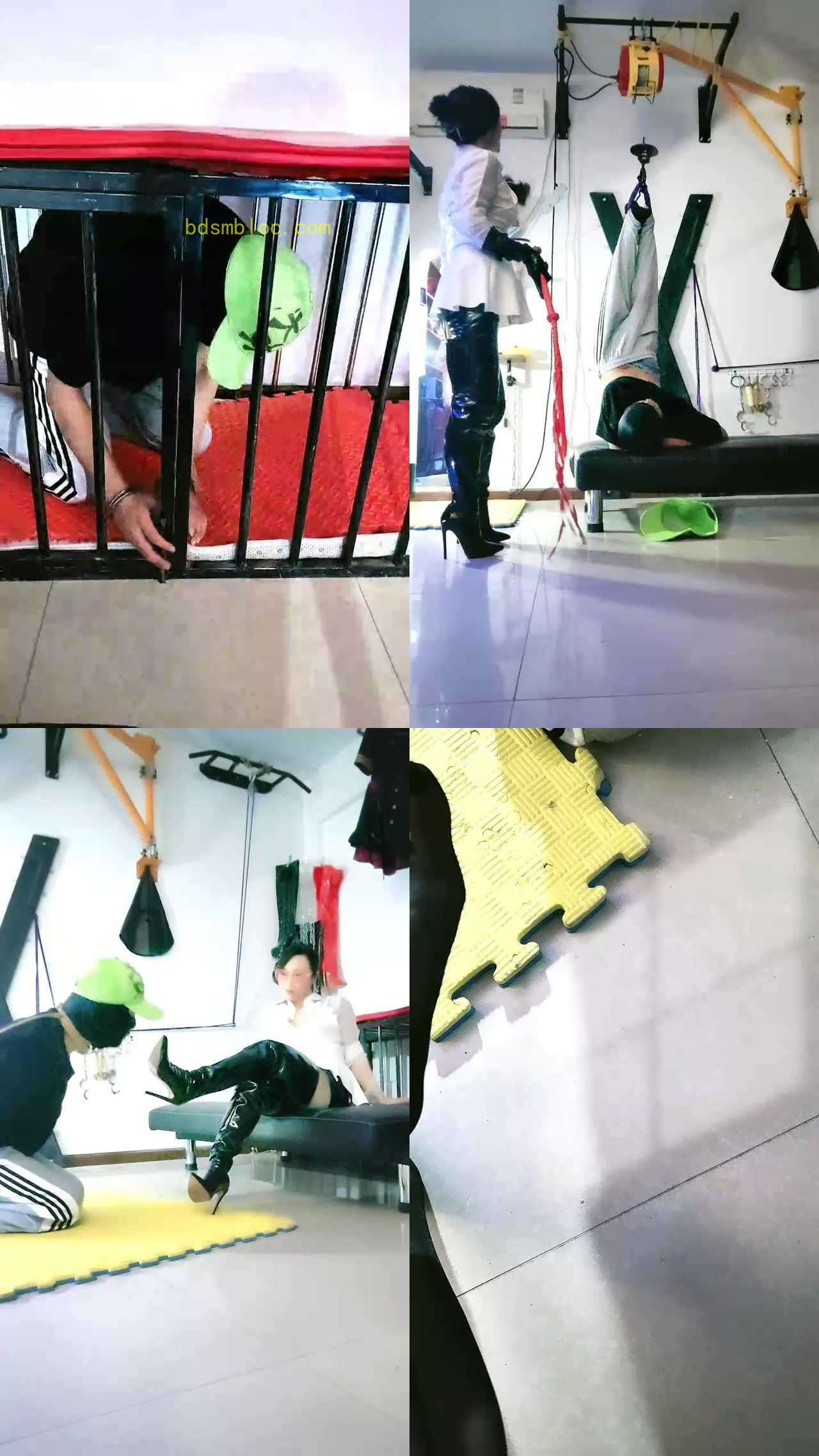 【五十度】长靴虐绿帽犬-吊绑重度鞭打
