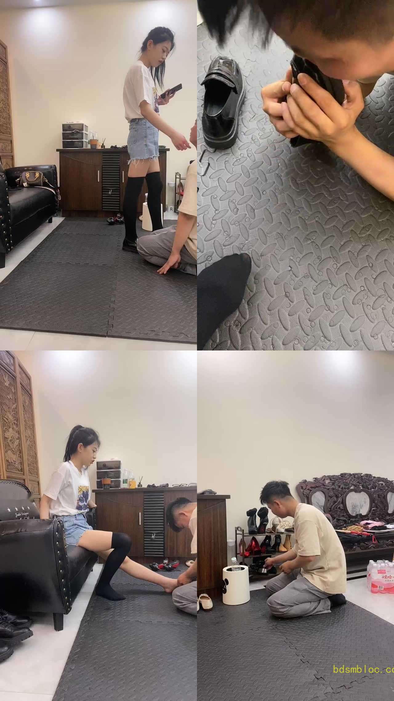 【琳嘉】性感女神皮鞋过膝袜-重度耳光连环抽