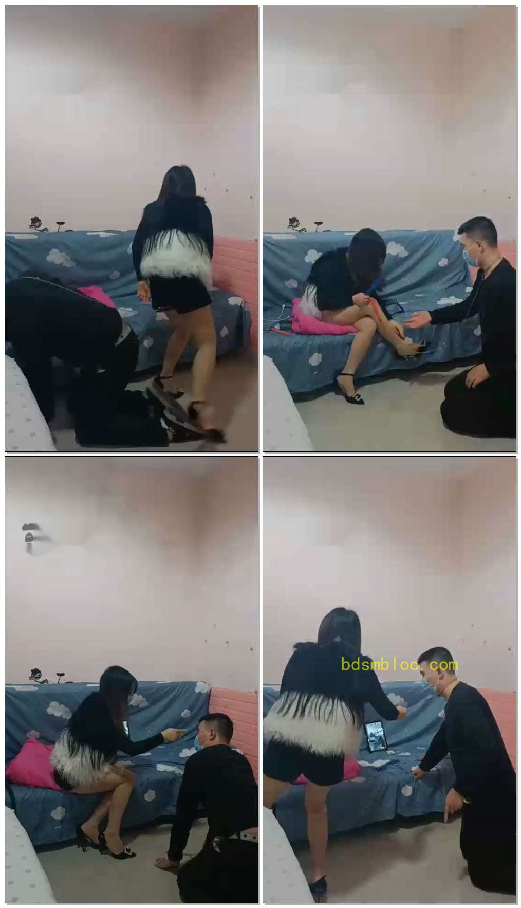 【套路第一帅男神】极品美女小橙暴力调教，耳光鞭打舔脚打手心骑马