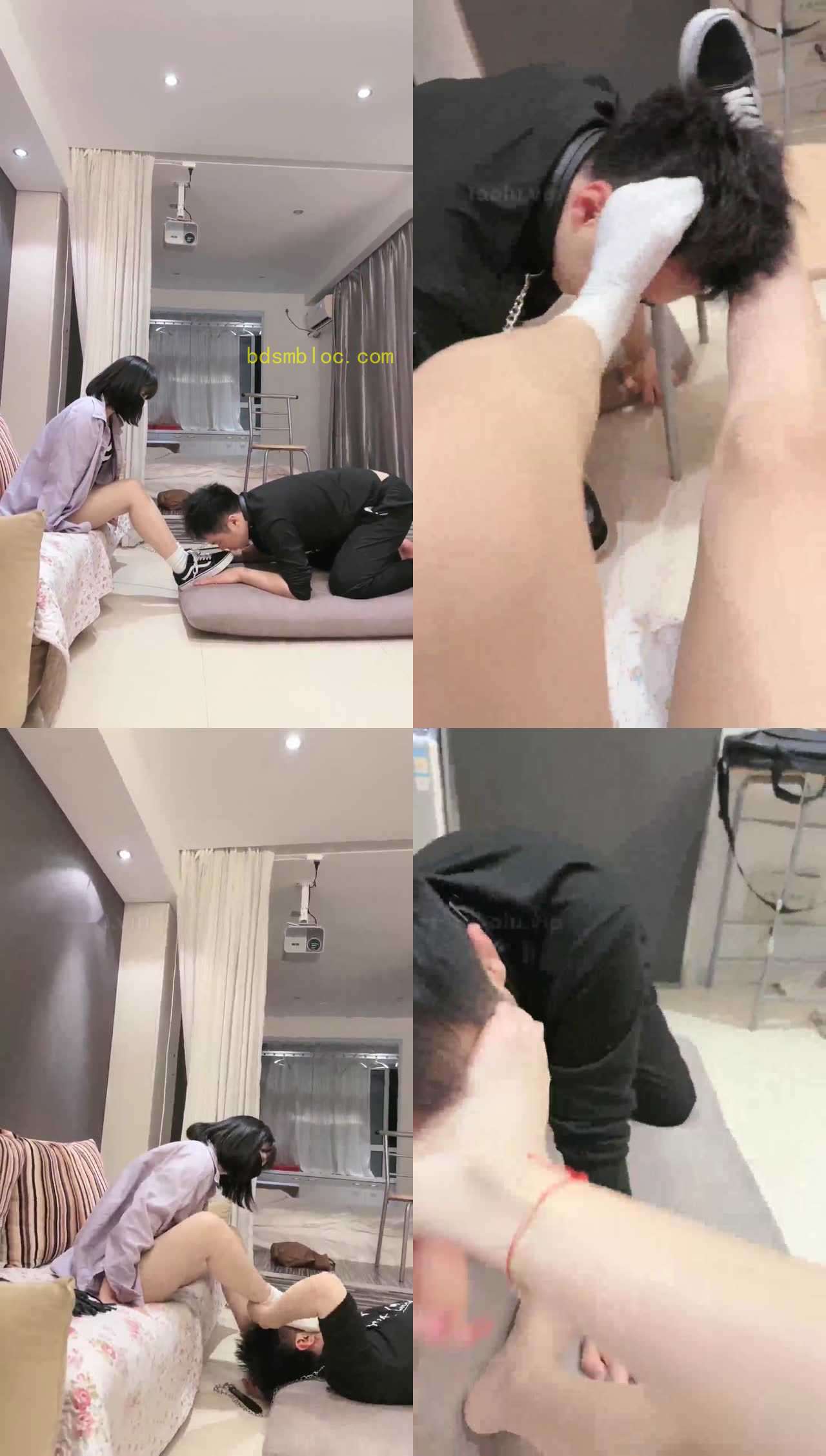 【鱼糯糯】帆布鞋 白棉袜 踩踏 舔鞋 舔脚 深喉