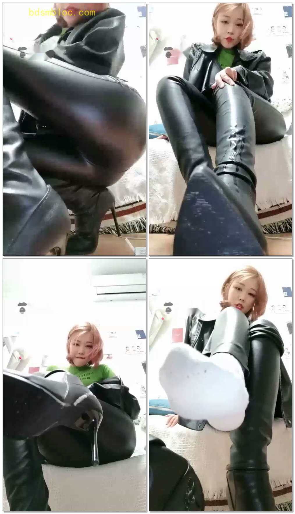 【白桃S】高跟皮靴皮裤，缴械投降做我的狗