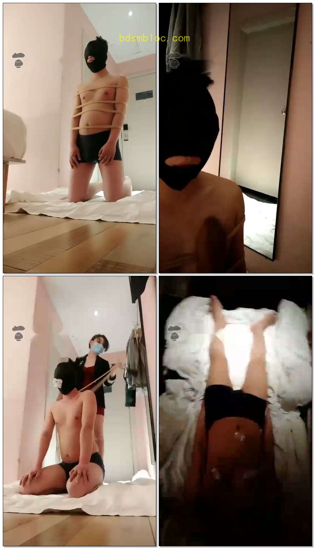【暖狐S】中轻度捆绑滴蜡虐乳腿绞，袜子堵嘴