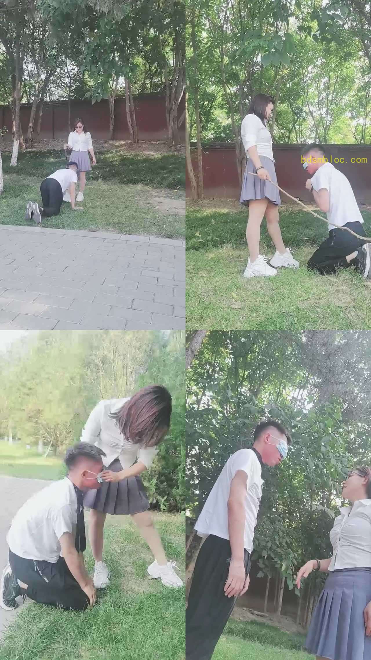 【冰爷】公园偶遇抖M路人虐废