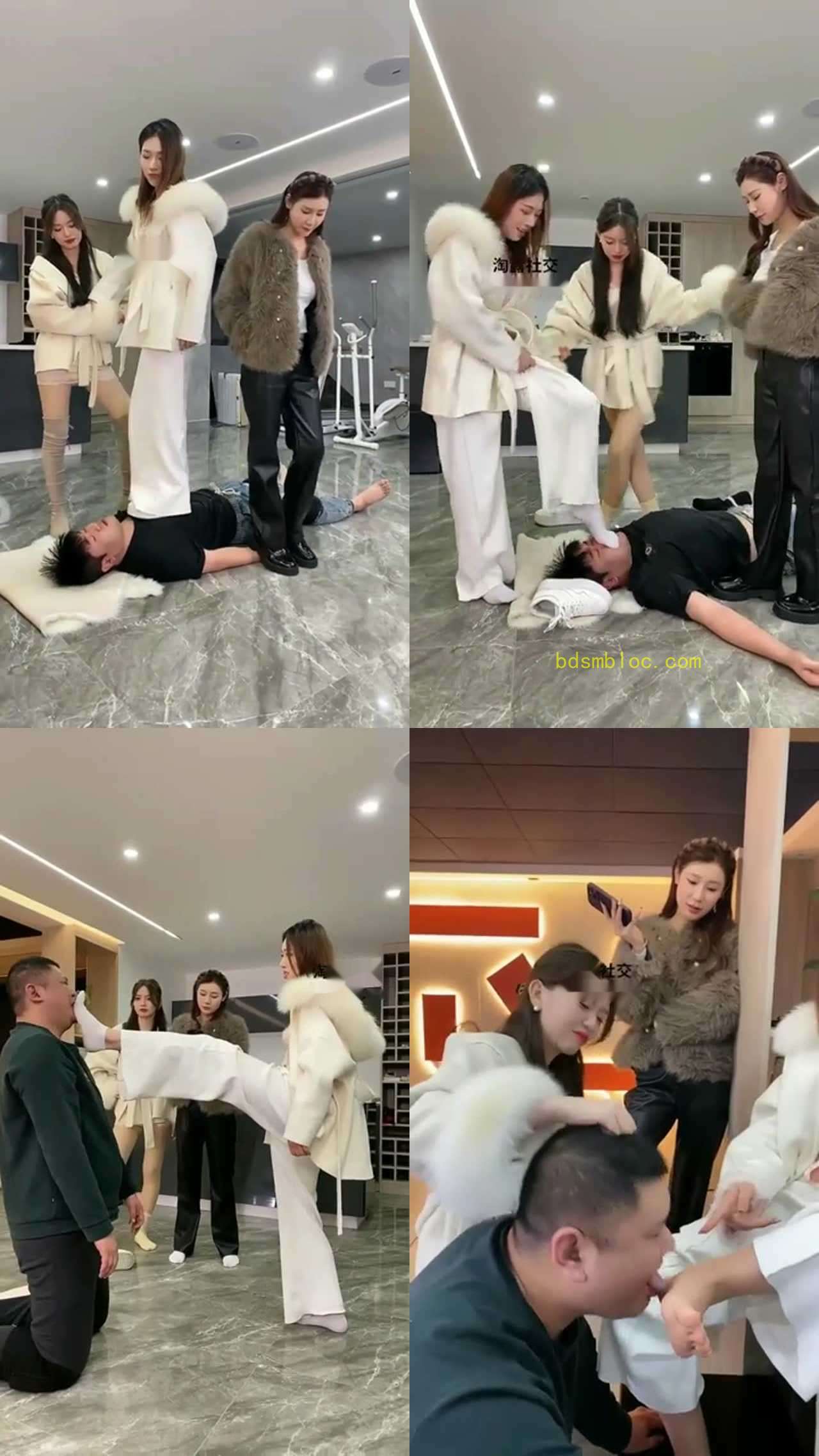 【银儿】冰冰 超颜值三女王脏鞋底踩脸痛苦贱狗舔脚