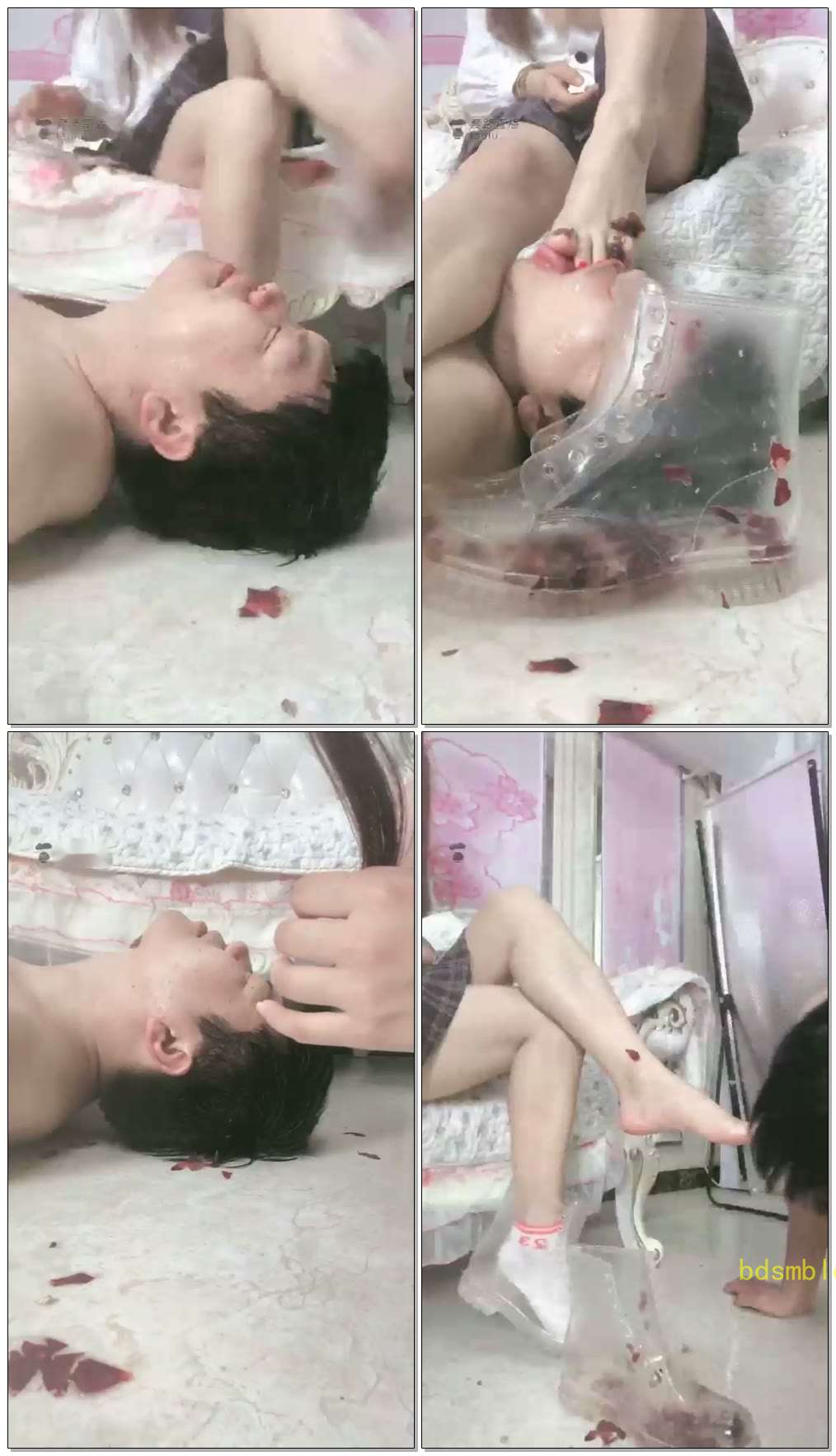 【兔粉粉女皇】透明鞋棉袜踩碎葡萄，喂食舔功十足的狗狗，超美味