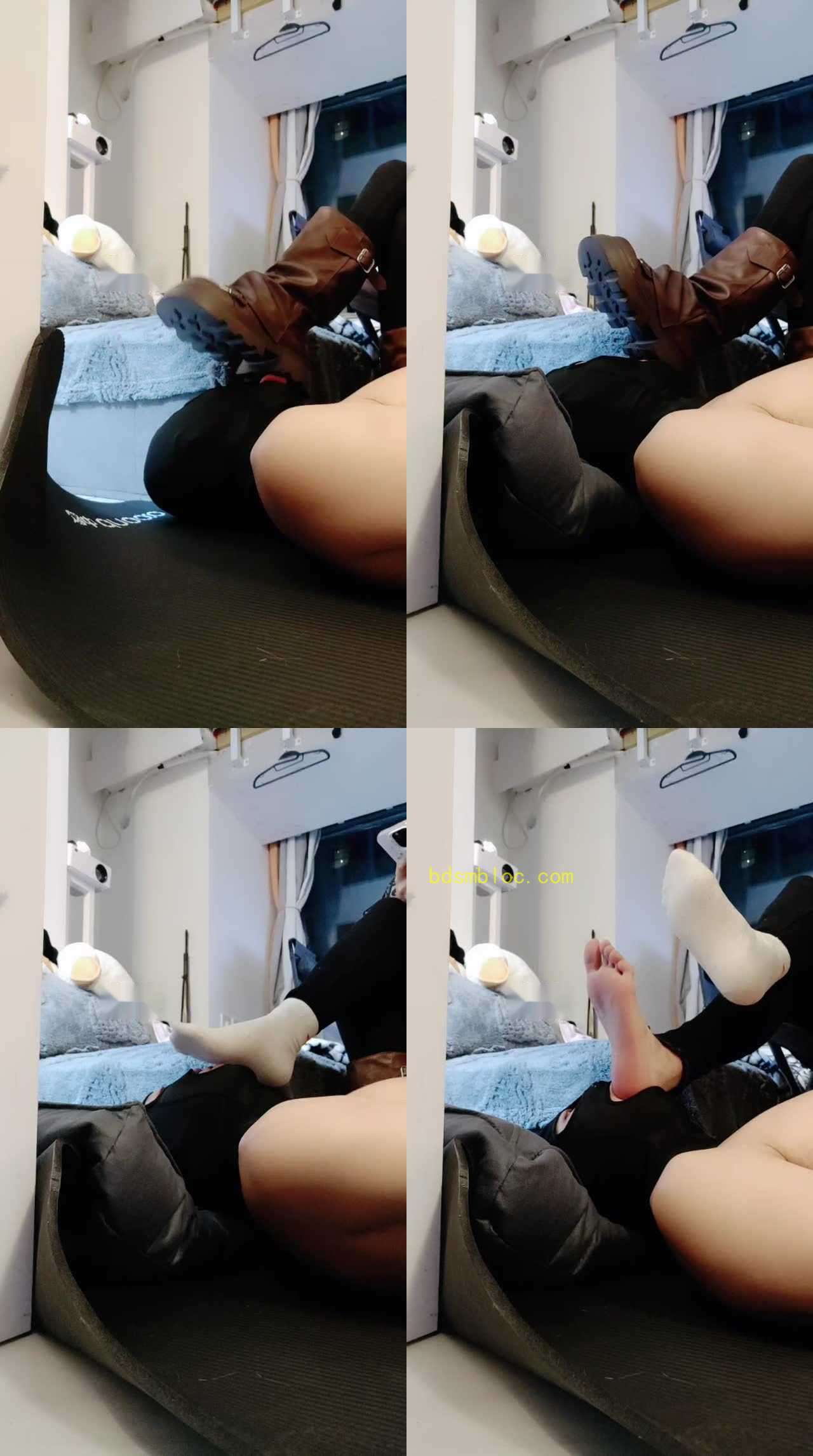 【玥野兔】清理脏长靴鞋底/超臭白袜脚捂脸