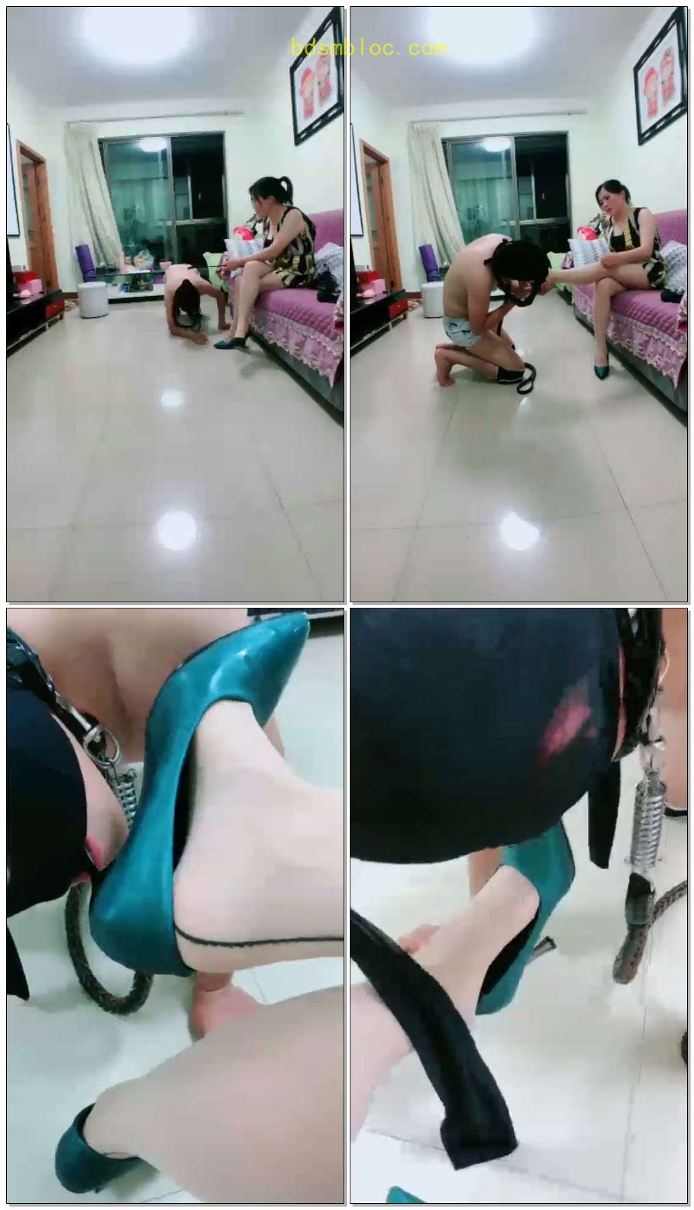 【瑾玲女王】妈妈T儿子鞭打，钻跨