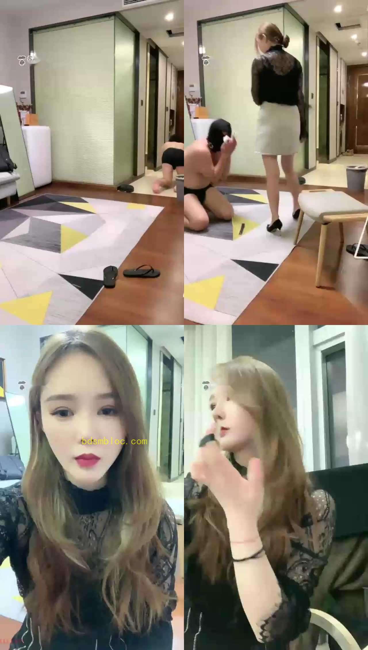 【筱月】模特回家虐狗，舔脚讨好哄开心