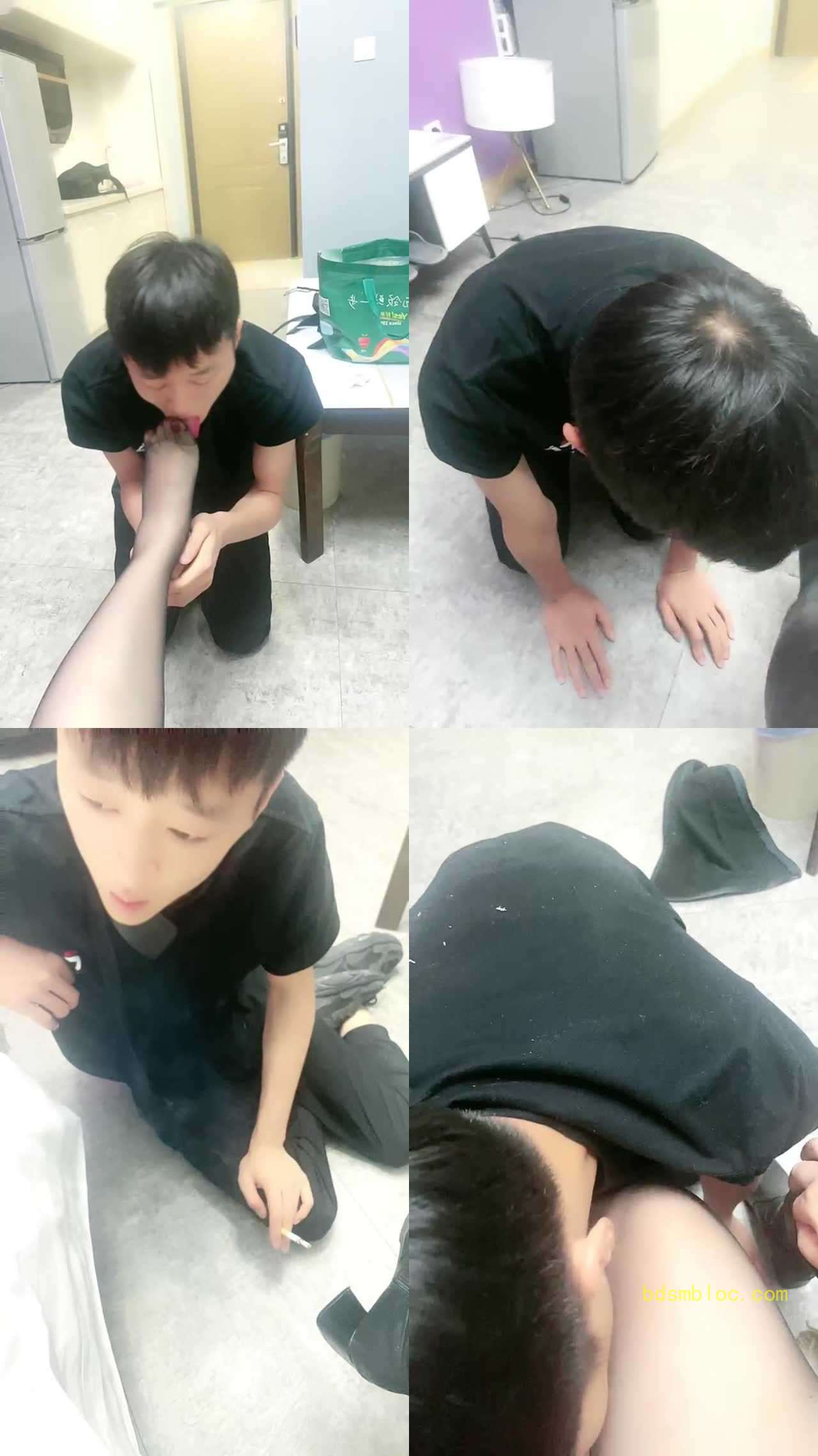 【范爷大大】奶狗品尝黑丝高跟/喂口水/脚深喉/叼鞋狗爬