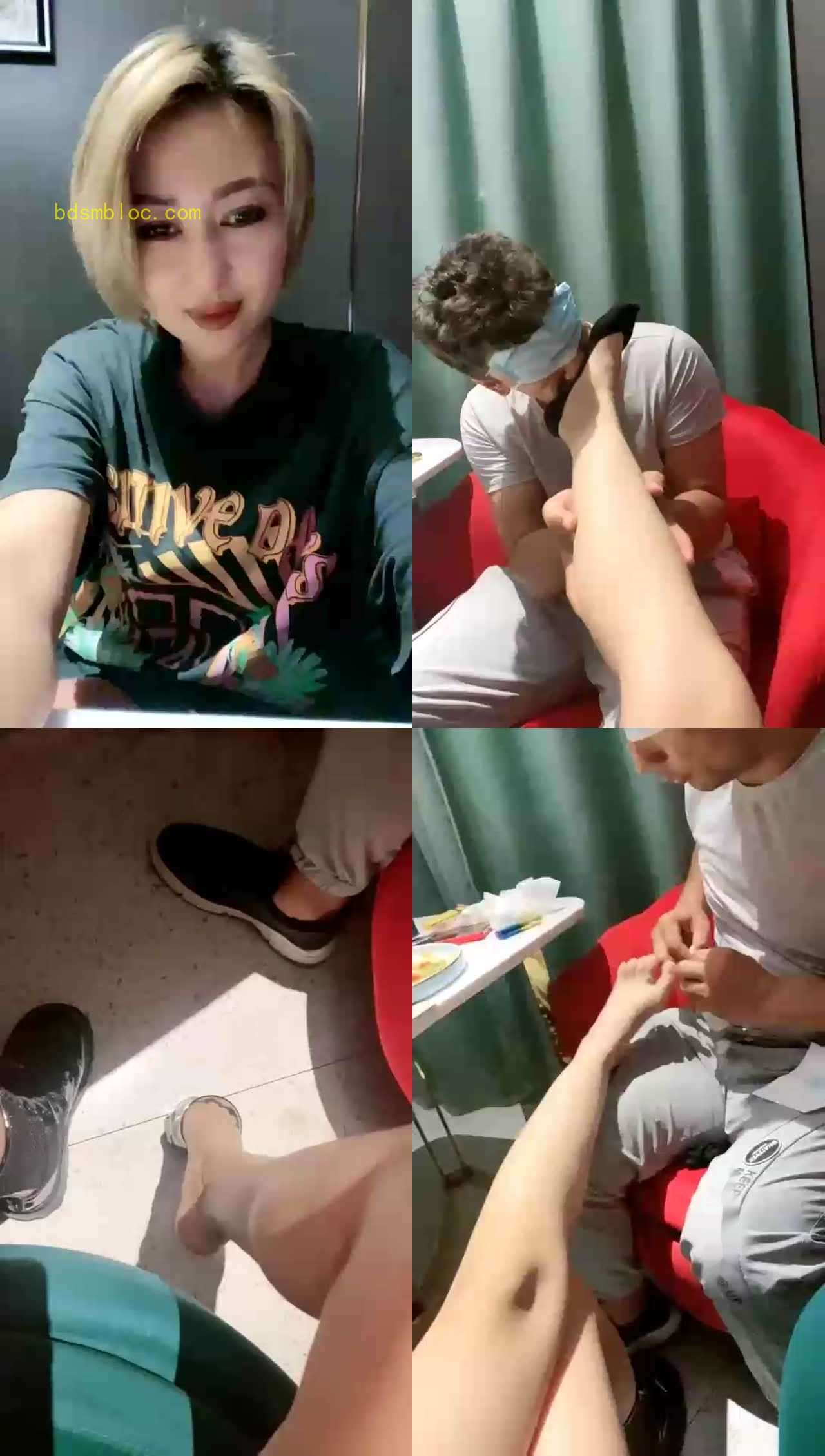 【西域S古丽叶】咖啡店调狗，喂食，舔脚，坐脸