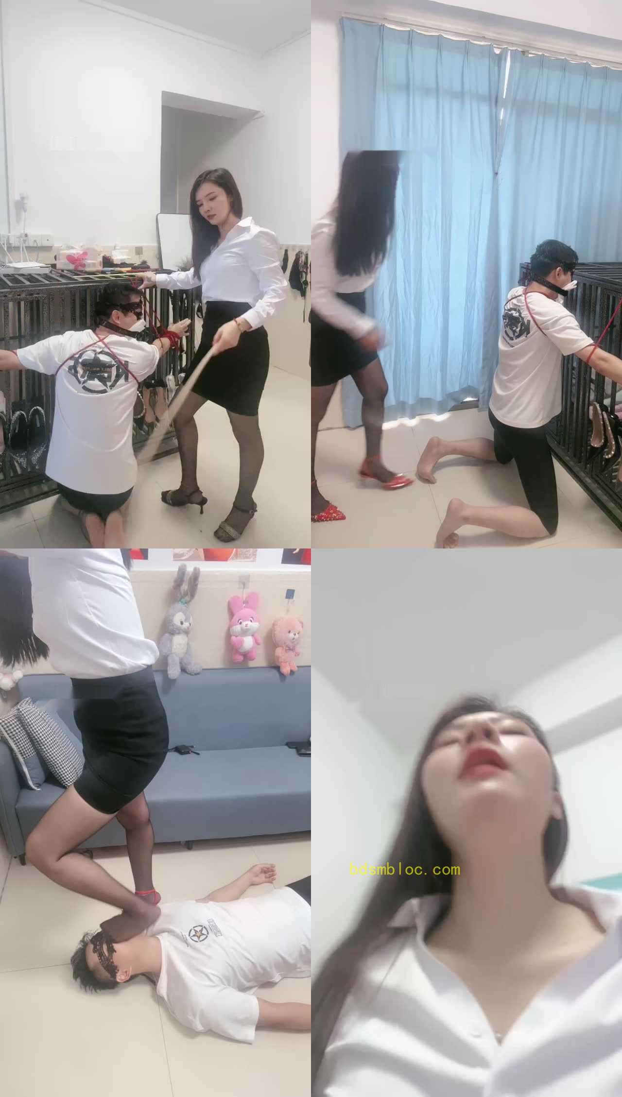 【木子大大】捆绑狗笼恶魔惩罚开始