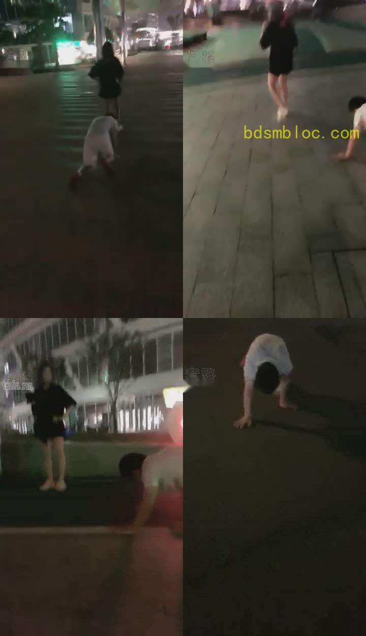 【维依】TJ：户外狗爬舔垃圾桶