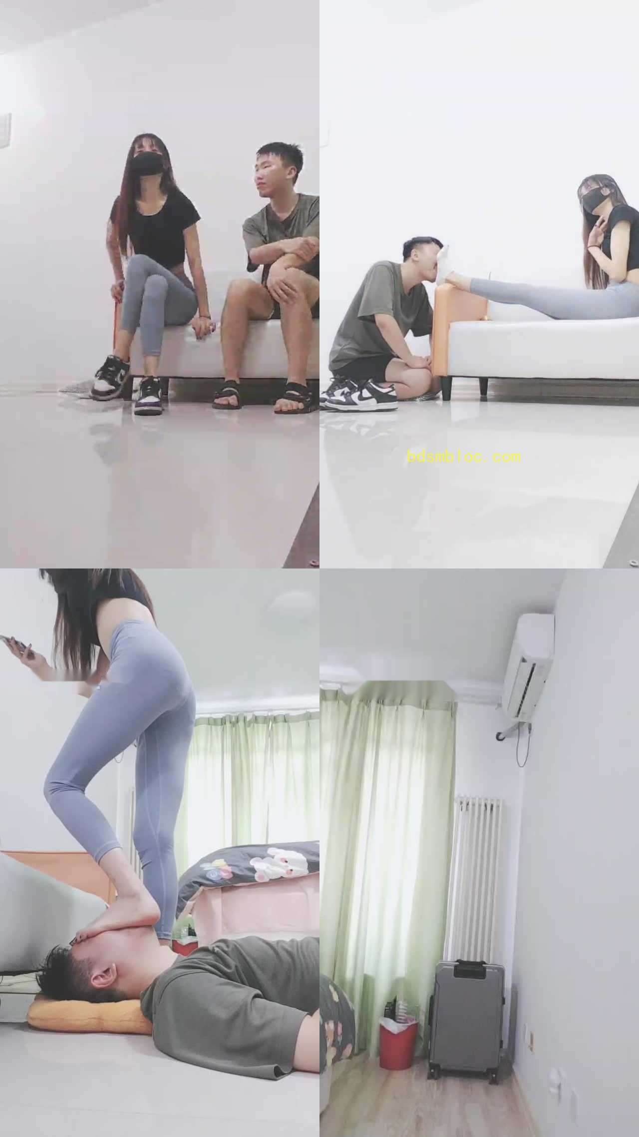 【美娜格格】剧情-弟弟的怪癖-脚耳光/闻白袜/深喉/全体重踩