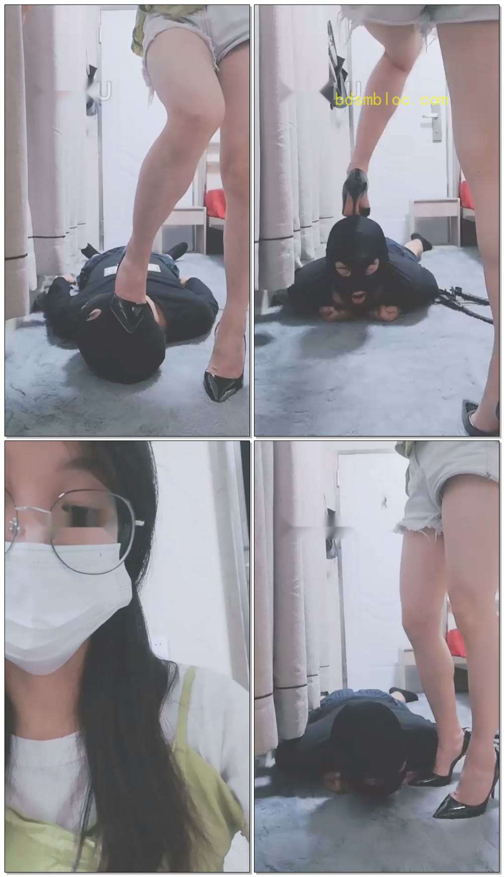 【灵竹】打屁股，残忍踩头