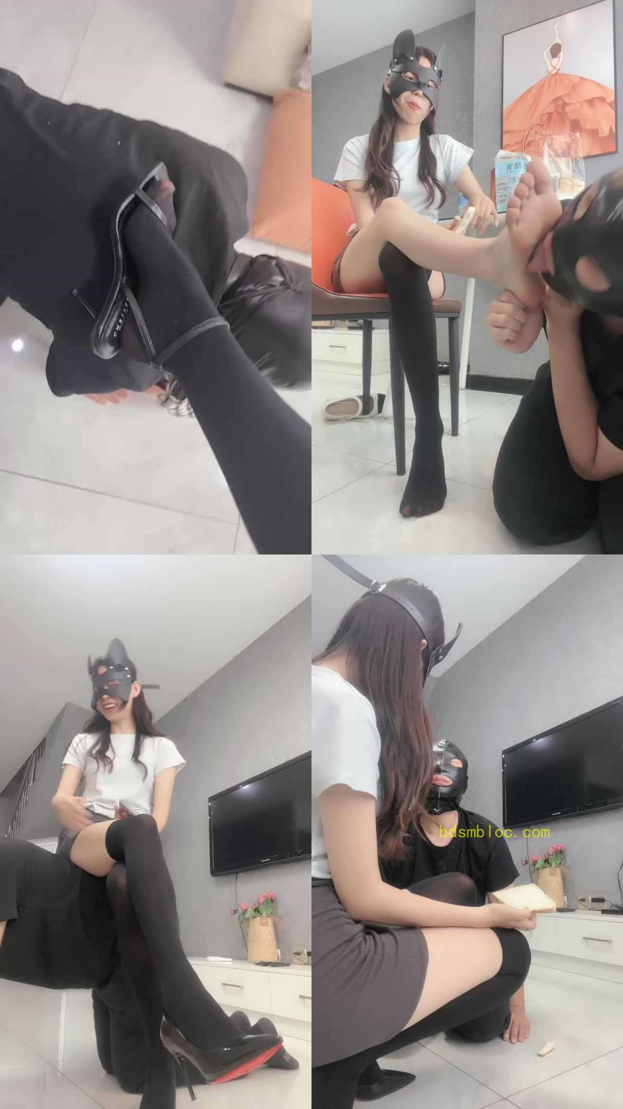 【念念S】长腿车模-高跟抽耳光/镜前羞辱/袜子塞嘴/提档/口吐喂食