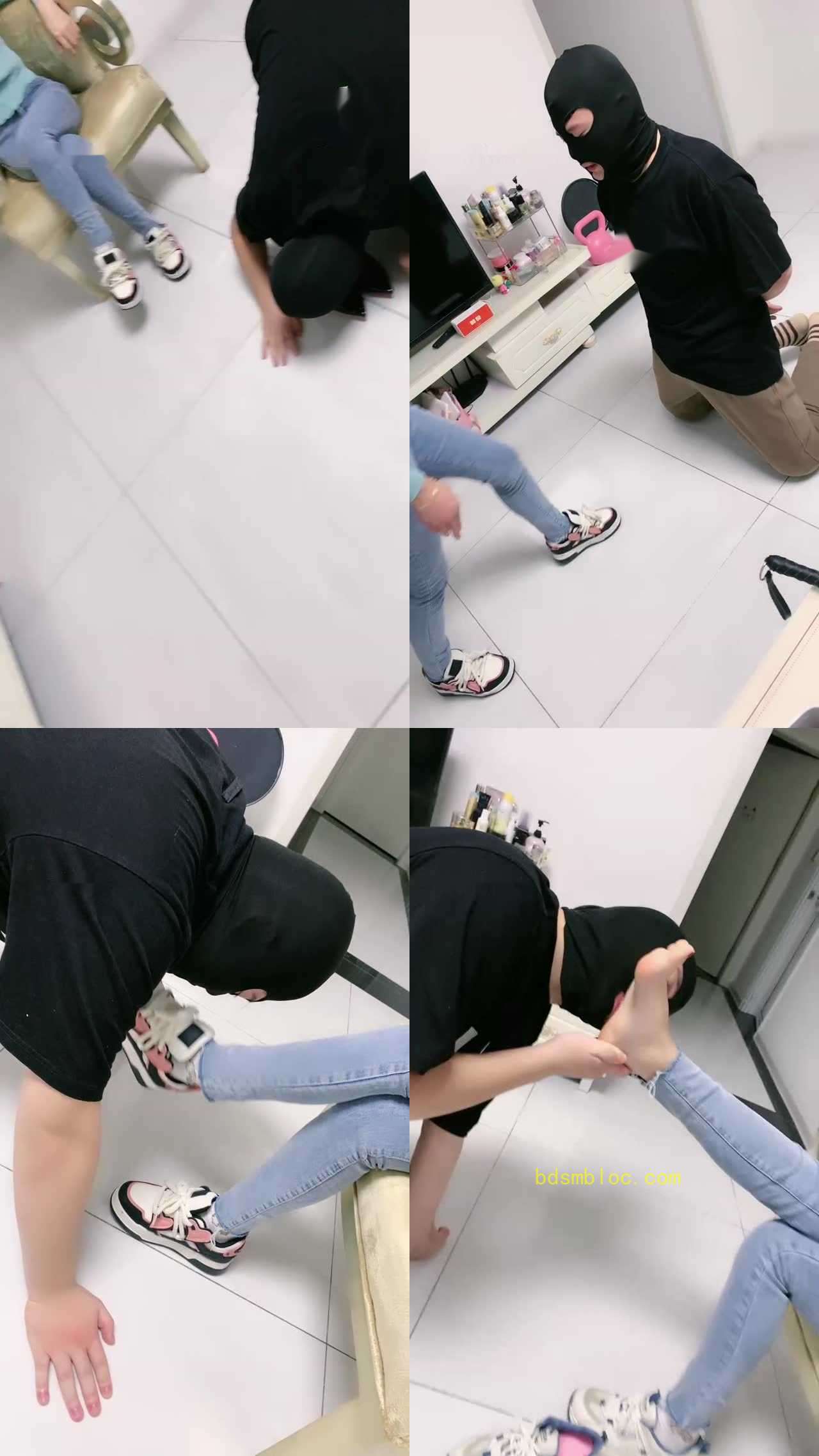【蜜糖情侣】绿帽狗跪舔运动鞋白袜裸足