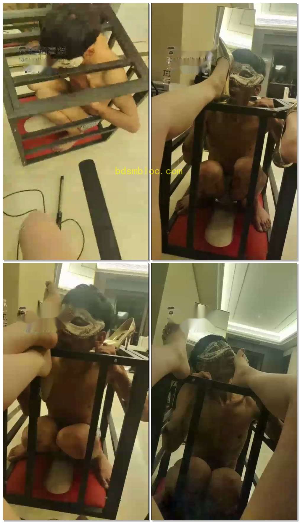 【双子姬】平安夜的家奴，舔脚刷鞋被数据线窒息教育性抽耳光口水