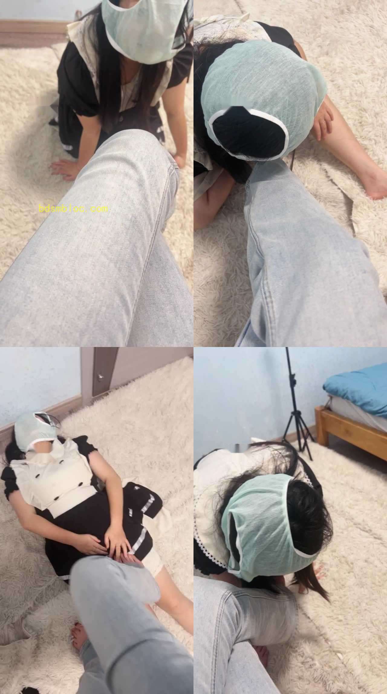 【小凤梨】下贱闺蜜内裤套头伺候