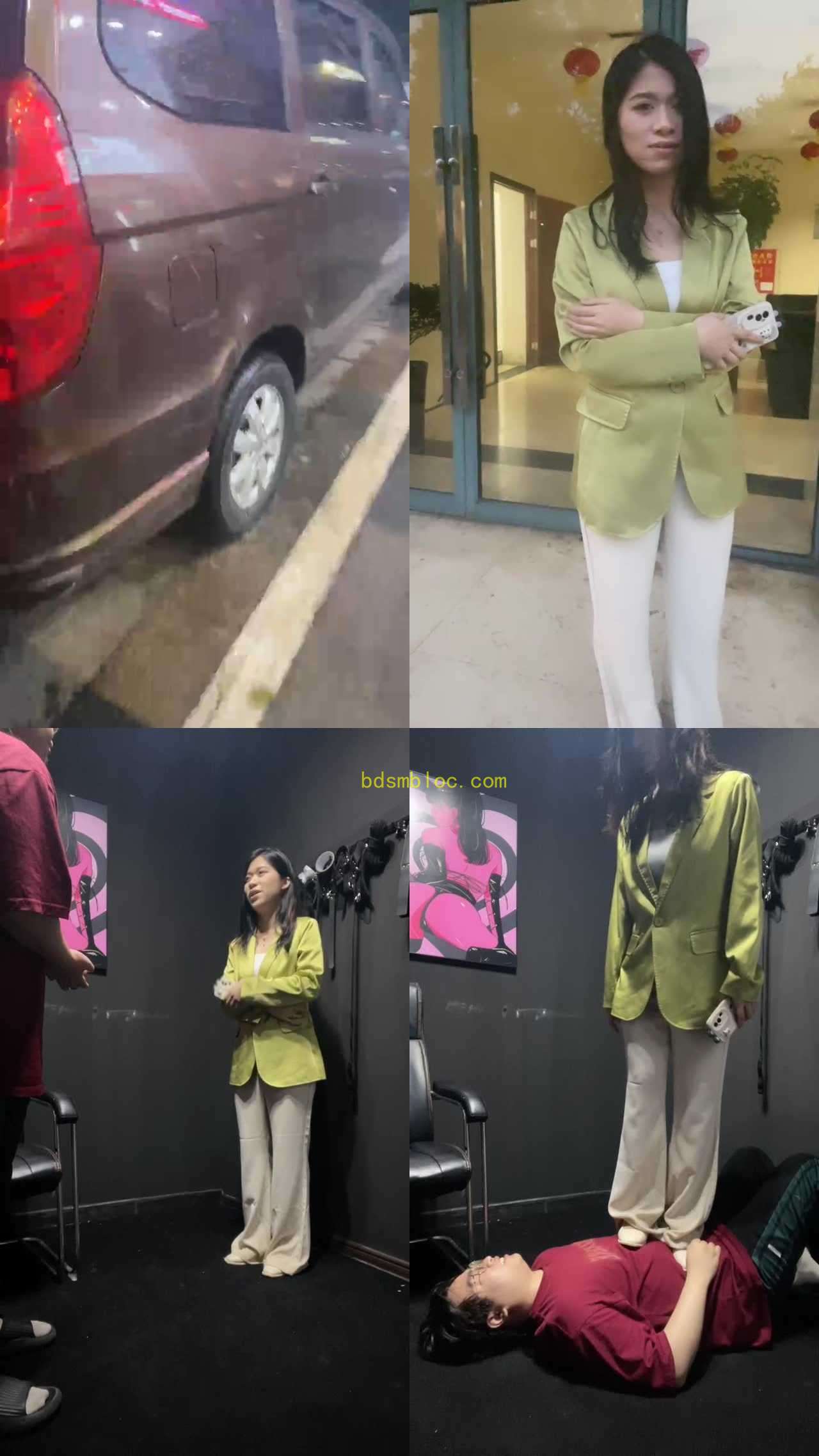 【素人挖掘机】雨天户外开发下班路人美女