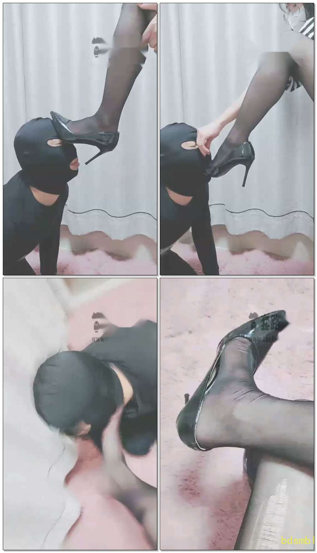 【灵竹】贱狗被主人窒息，高跟鞋插嘴
