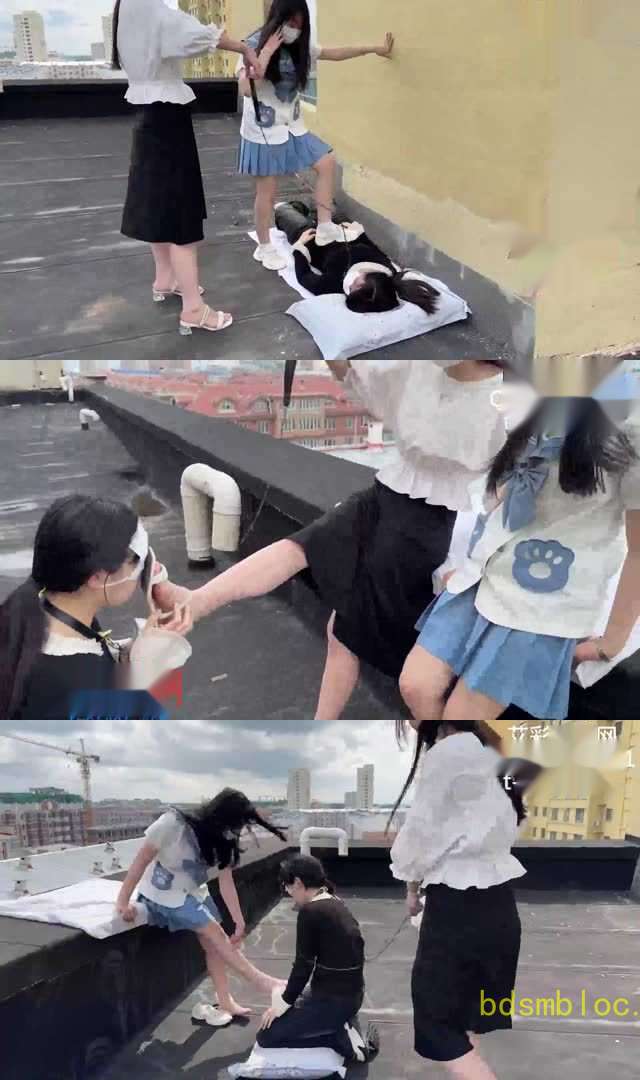 【未知女主】楼顶天台 踩踏羞辱学妹